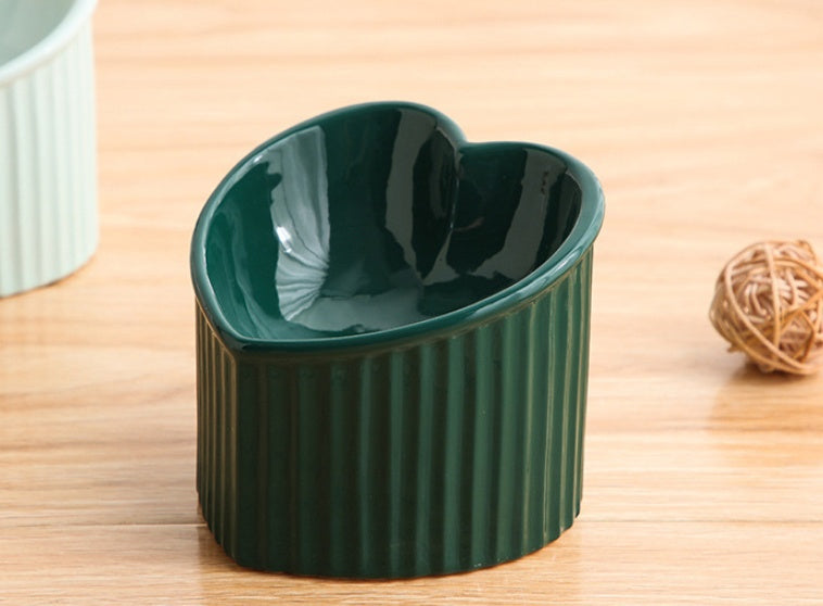 HKM-617299 Elevated Ceramic Pet Bowl with Inclined Design for Comfortable Feeding