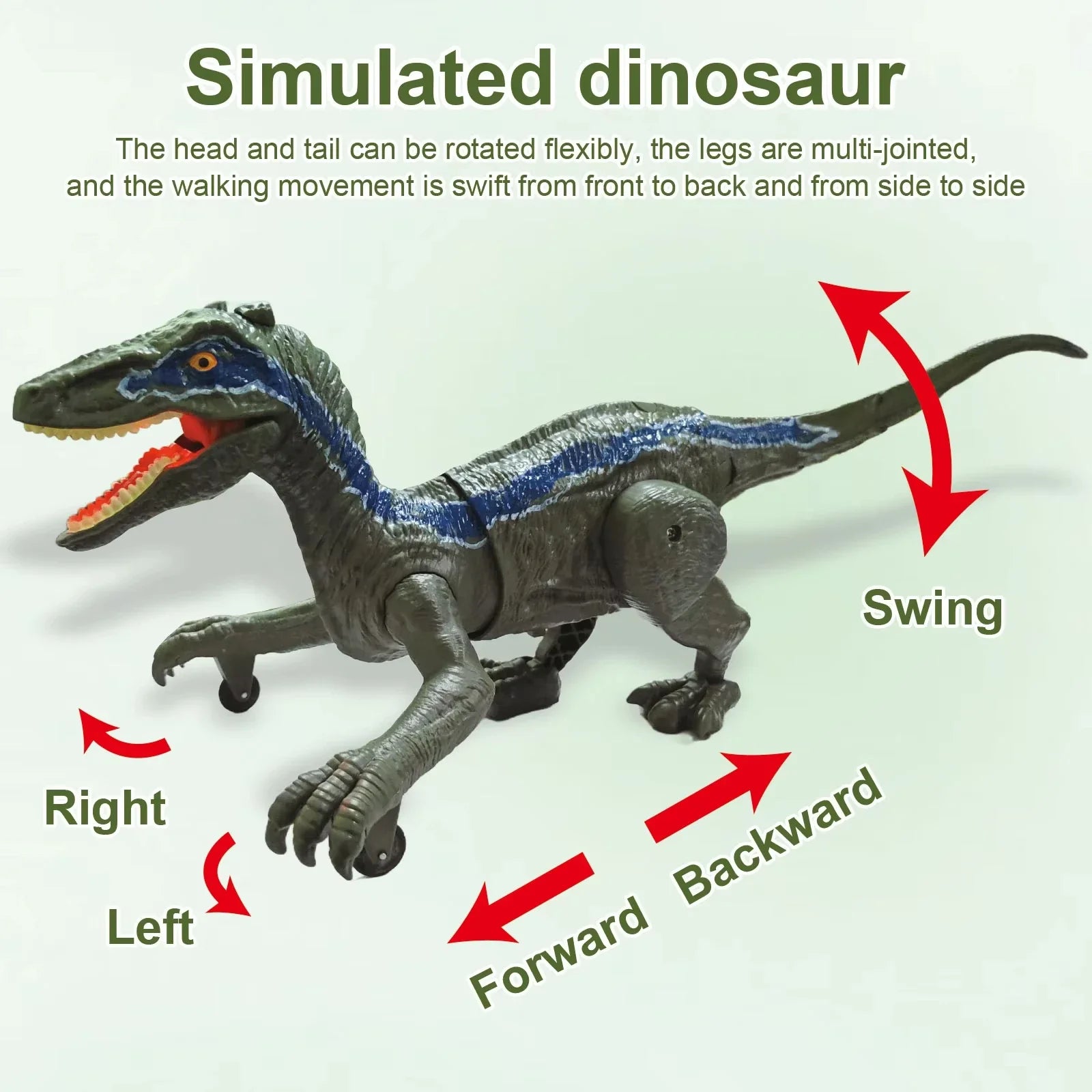 HKM-617363 2.4G Remote Control Climbing Velociraptor with Spray Function and Sound Effects for Kids