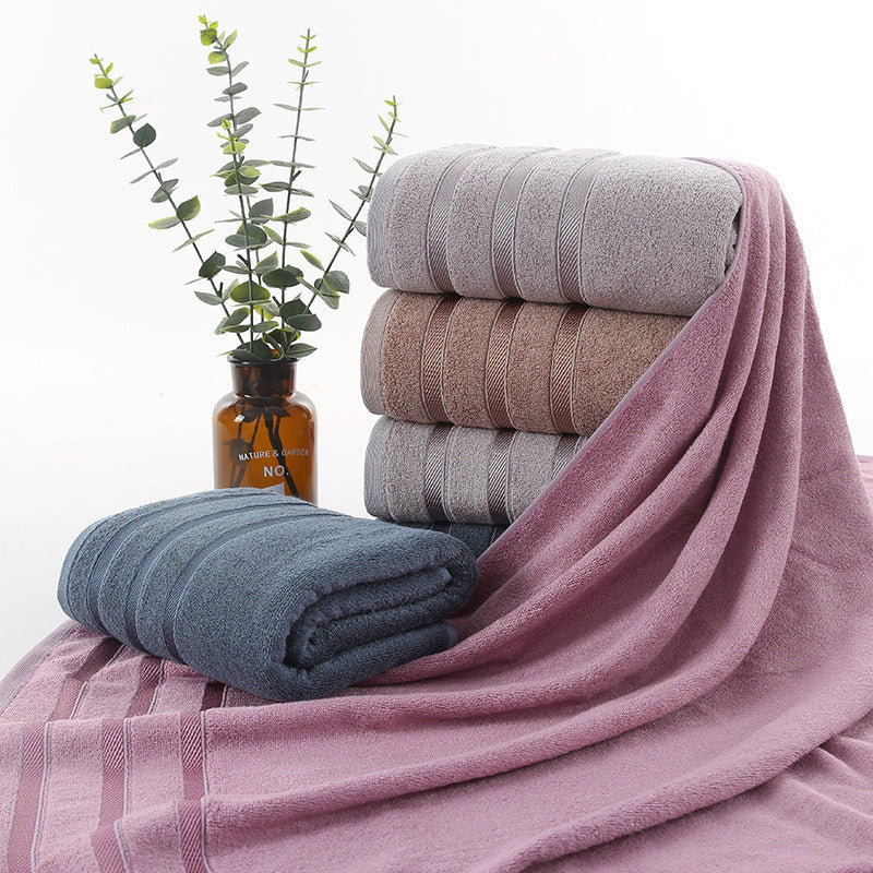 HKM-617363 Bamboo Fiber Bath Towel – Super Absorbent, Soft, Available in Blue, Purple, Gray, and Brown (70x140 cm)