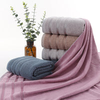 HKM-617363 Bamboo Fiber Bath Towel – Super Absorbent, Soft, Available in Blue, Purple, Gray, and Brown (70x140 cm)