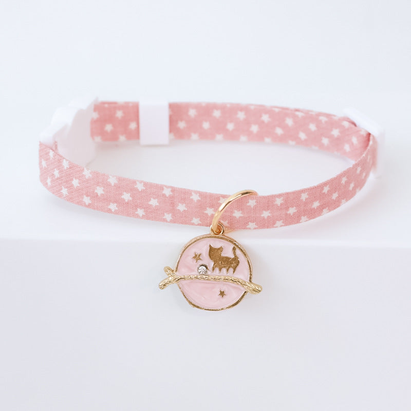 HKM-617491 Dog Collar Cute Adjustable Silent Moon Accessory