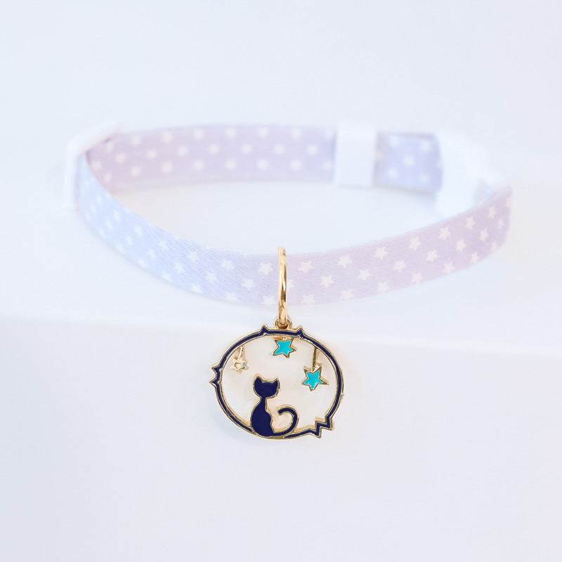 HKM-617491 Dog Collar Cute Adjustable Silent Moon Accessory