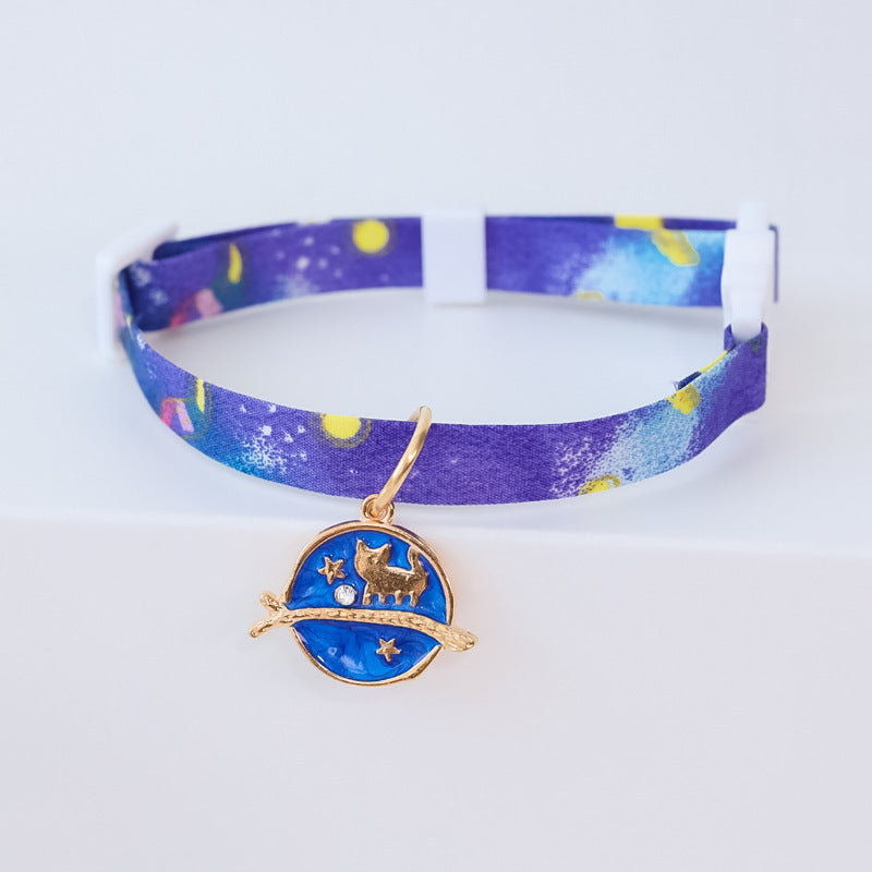 HKM-617491 Dog Collar Cute Adjustable Silent Moon Accessory