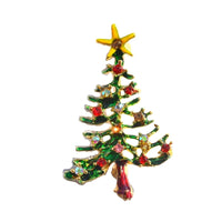 HKM-617555 Christmas-Themed Crystal Flower Brooch in Alloy - Festive Designs Including Elk, Christmas Trees, Santa, and More