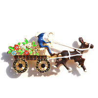 HKM-617555 Christmas-Themed Crystal Flower Brooch in Alloy - Festive Designs Including Elk, Christmas Trees, Santa, and More