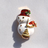 HKM-617555 Christmas-Themed Crystal Flower Brooch in Alloy - Festive Designs Including Elk, Christmas Trees, Santa, and More