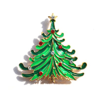HKM-617555 Christmas-Themed Crystal Flower Brooch in Alloy - Festive Designs Including Elk, Christmas Trees, Santa, and More