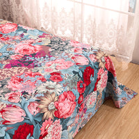 HKM-617619 Floral Cotton Mattress Sheet Set for Single Beds - Multiple Sizes Available