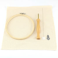 HKM-617619 Poke Needle Embroidery Set with Bamboo Ring and Accessories for Creative Crafting