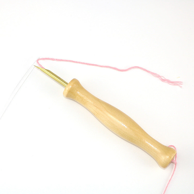 HKM-617619 Poke Needle Embroidery Set with Bamboo Ring and Accessories for Creative Crafting