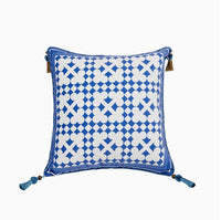 HKM-617747 Rustic Luxury Square Cushion Pillow with Plant and Flower Pattern for Living Room, 45x45cm