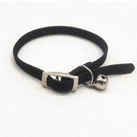 HKM-617811 Adjustable Pet Collar with Bell - Monochrome Design in Black, Purple, or Pink, Free Size (1.0*32-40cm)