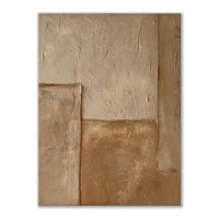 HKM-617875 Handmade Large Abstract Oil Painting in Brown Texture - Vertical Canvas Art for Modern Living Room Decor