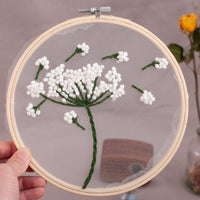 HKM-617939 Embroidery DIY Material Package for Beginners - Floral & Botanical Design