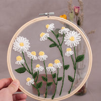 HKM-617939 Embroidery DIY Material Package for Beginners - Floral & Botanical Design