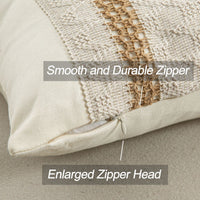 HKM-618003 Bohemian Cotton and Linen Pillow and Cushion Cover, Available in Beige and Khaki, Multiple Sizes