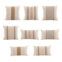 HKM-618003 Bohemian Cotton and Linen Pillow and Cushion Cover, Available in Beige and Khaki, Multiple Sizes
