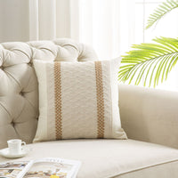 HKM-618003 Bohemian Cotton and Linen Pillow and Cushion Cover, Available in Beige and Khaki, Multiple Sizes
