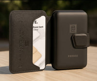 HKM-618195 Slim Wireless Power Bank with Card Holder - Portable Charging Wallet for Qi-Enabled Devices