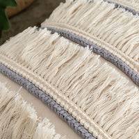 HKM-618323 Nordic Cotton Hemp Tassel Throw Pillow Cover - Square 45x45cm & Rectangular 50x30cm
