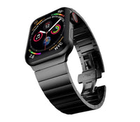 HKM-618451 Stainless Steel Butterfly Buckle Watch Band for Apple Watch Series 1-6, Multiple Colors Available