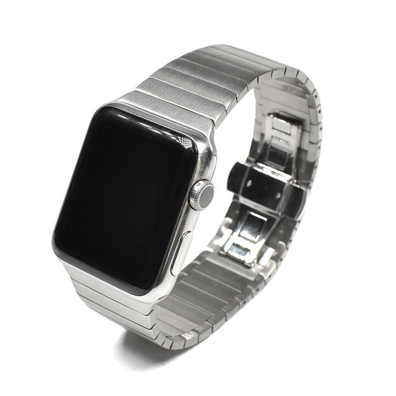 HKM-618451 Stainless Steel Butterfly Buckle Watch Band for Apple Watch Series 1-6, Multiple Colors Available