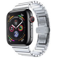 HKM-618451 Stainless Steel Butterfly Buckle Watch Band for Apple Watch Series 1-6, Multiple Colors Available