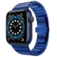 HKM-618451 Stainless Steel Butterfly Buckle Watch Band for Apple Watch Series 1-6, Multiple Colors Available