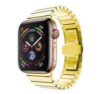 HKM-618451 Stainless Steel Butterfly Buckle Watch Band for Apple Watch Series 1-6, Multiple Colors Available