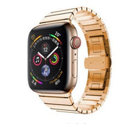 HKM-618451 Stainless Steel Butterfly Buckle Watch Band for Apple Watch Series 1-6, Multiple Colors Available