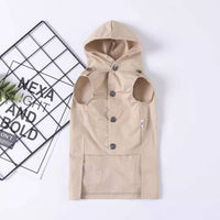 HKM-618515 Cozy Cotton Dog Sweater with Hood for Small Dogs in Khaki and Army Green