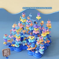 HKM-618515 DIY Ocean World Flower Building Block Toy Set for Creative Children Aged 5-13