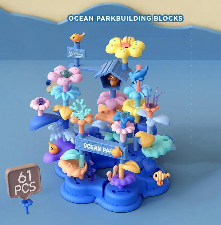 KTX-618515 DIY Ocean World Flower Building Block Toy Set for Creative Children Aged 5-13