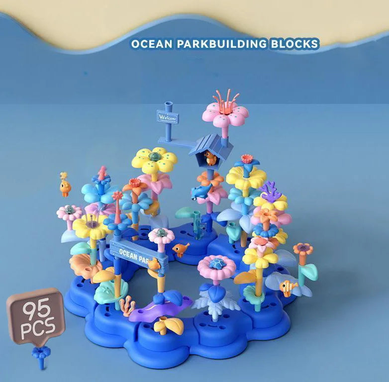KTX-618515 DIY Ocean World Flower Building Block Toy Set for Creative Children Aged 5-13