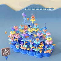 HKM-618515 DIY Ocean World Flower Building Block Toy Set for Creative Children Aged 5-13