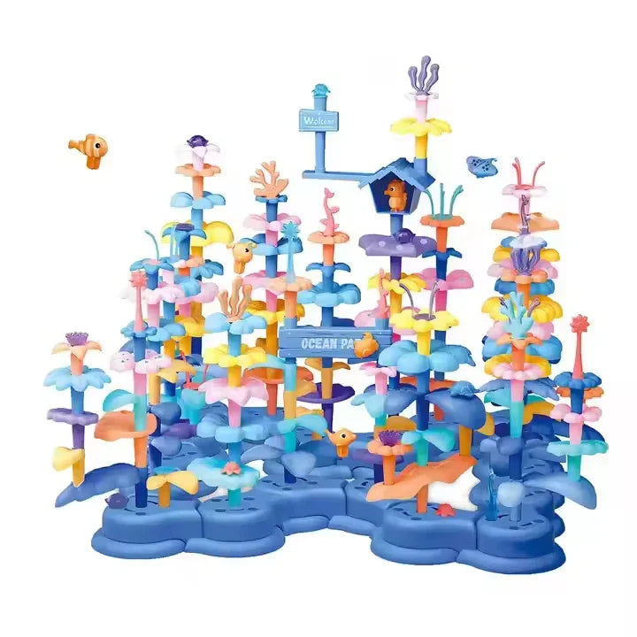 KTX-618515 DIY Ocean World Flower Building Block Toy Set for Creative Children Aged 5-13