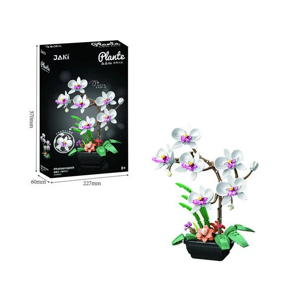 Building Block Flower Set - Simulated Moth Orchid Educational Toy for Kids, 50 Pieces