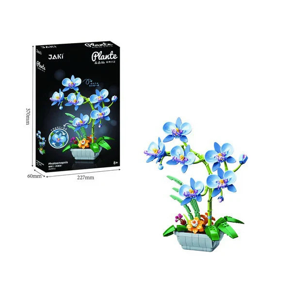 Building Block Flower Set - Simulated Moth Orchid Educational Toy for Kids, 50 Pieces