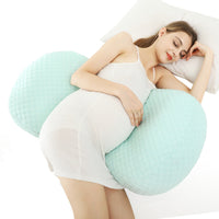 HKM-618771 Adjustable Multifunctional Pregnancy Pillow - 100% Cotton Cover, High Elastic Cotton Filling, Antibacterial Liner