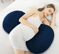 HKM-618771 Adjustable Multifunctional Pregnancy Pillow - 100% Cotton Cover, High Elastic Cotton Filling, Antibacterial Liner