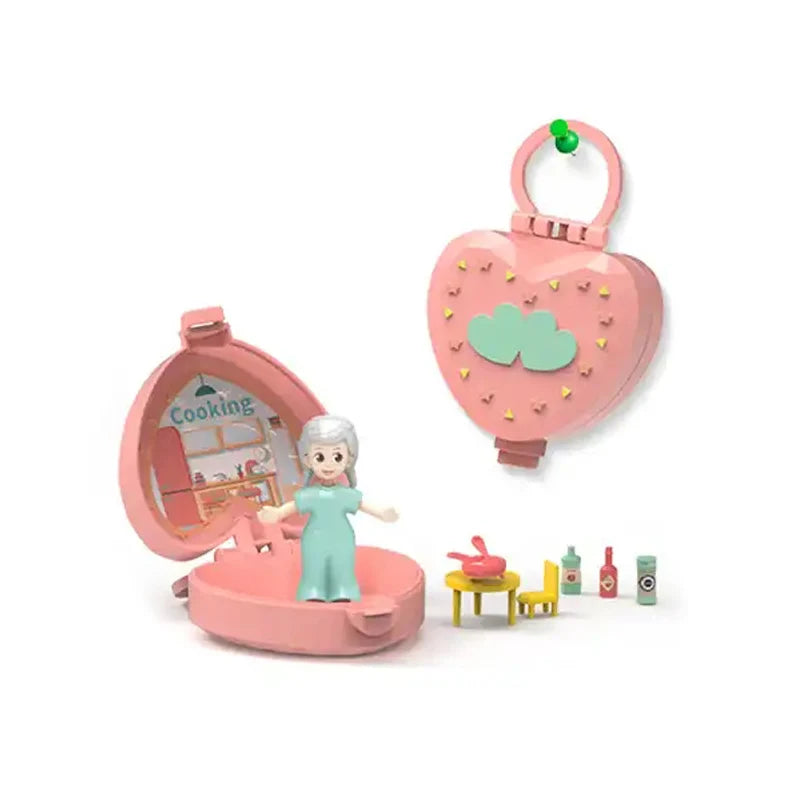 HKM-618771 Mini Scene Play House Doll Toy Set for Kids with Music and Jewelry Accessories