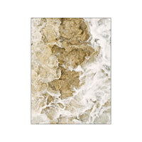 HKM-619091 Canvas Wall Art - Nordic Modern Design with Gold Foil Beach Theme, Oil on Canvas, 0.5cm White Border