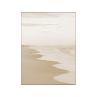 HKM-619091 Canvas Wall Art - Nordic Modern Design with Gold Foil Beach Theme, Oil on Canvas, 0.5cm White Border
