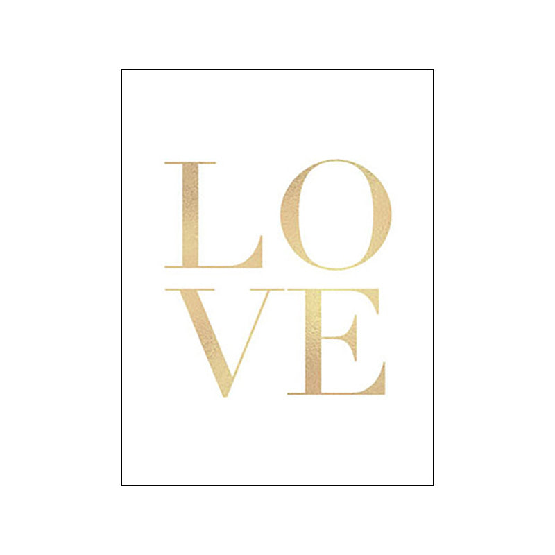 HKM-619091 Canvas Wall Art - Nordic Modern Design with Gold Foil Beach Theme, Oil on Canvas, 0.5cm White Border