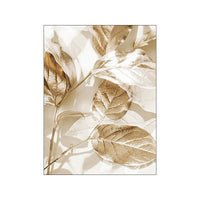 HKM-619091 Canvas Wall Art - Nordic Modern Design with Gold Foil Beach Theme, Oil on Canvas, 0.5cm White Border