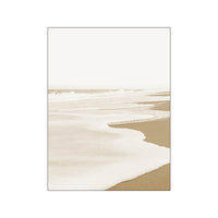 HKM-619091 Canvas Wall Art - Nordic Modern Design with Gold Foil Beach Theme, Oil on Canvas, 0.5cm White Border