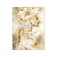 HKM-619091 Canvas Wall Art - Nordic Modern Design with Gold Foil Beach Theme, Oil on Canvas, 0.5cm White Border