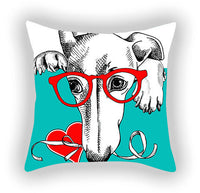 HKM-619155 Blue Series Pet Sofa Pillow Cover - Cartoon Car Print, Short Plush, 45x45cm