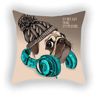 HKM-619155 Blue Series Pet Sofa Pillow Cover - Cartoon Car Print, Short Plush, 45x45cm