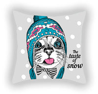 HKM-619155 Blue Series Pet Sofa Pillow Cover - Cartoon Car Print, Short Plush, 45x45cm